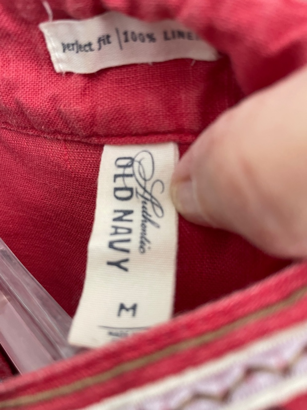 Embroidered Red Linen Tunic - Picture 9 of 9